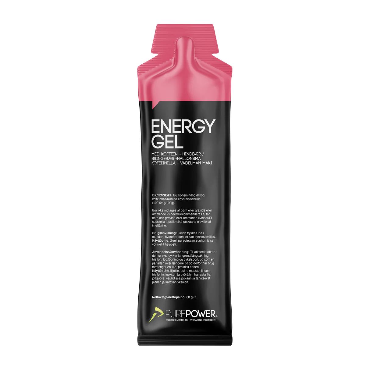 Purepower Energy Gel Koffein Hallon 40g