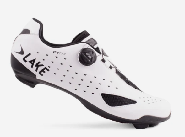 Lake CX177 Cycling Shoes (White/Black, Size 40)