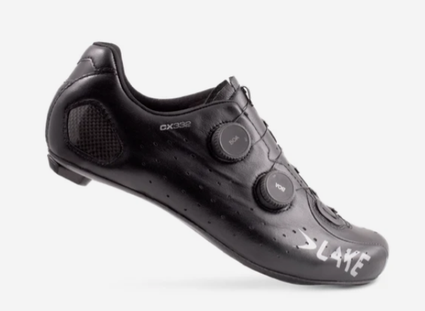 Lake CX332 Cycling Shoe (Black/Silver, Size 38 Wide)