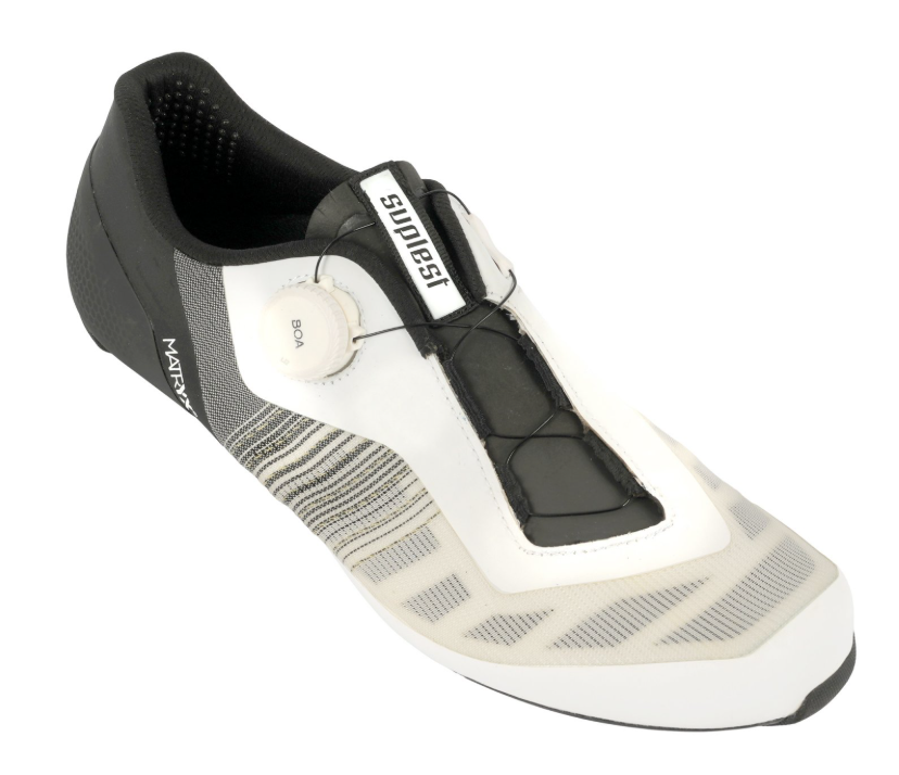 Suplest Road Pro Cycling Shoes (White/Black, Size 43)